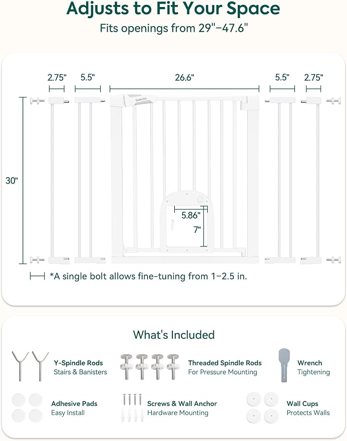 Babelio 29-48" Extra Wide Baby Gate - Image 4