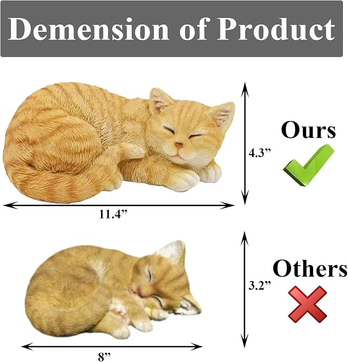 Garden Decor Cat Statue Outdoor Statue, Cat Figurines Garden Statues & - Image 3