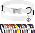 Leather Cat Collar with Buckle and Removable Bell by BUDKAS