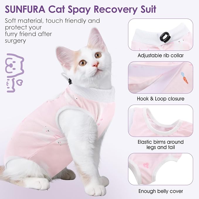 SUNFURA Cat Recovery Suit, Kitten Surgical Full Bodysuit - Image 4