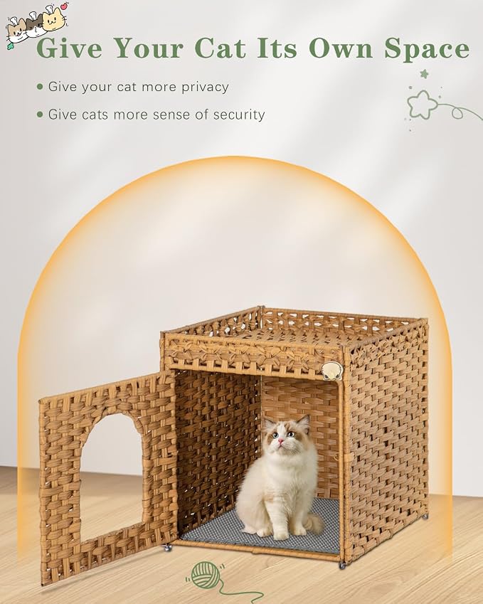 Cat Litter Box Enclosure Furniture, Hidden Litter Box - Image 7