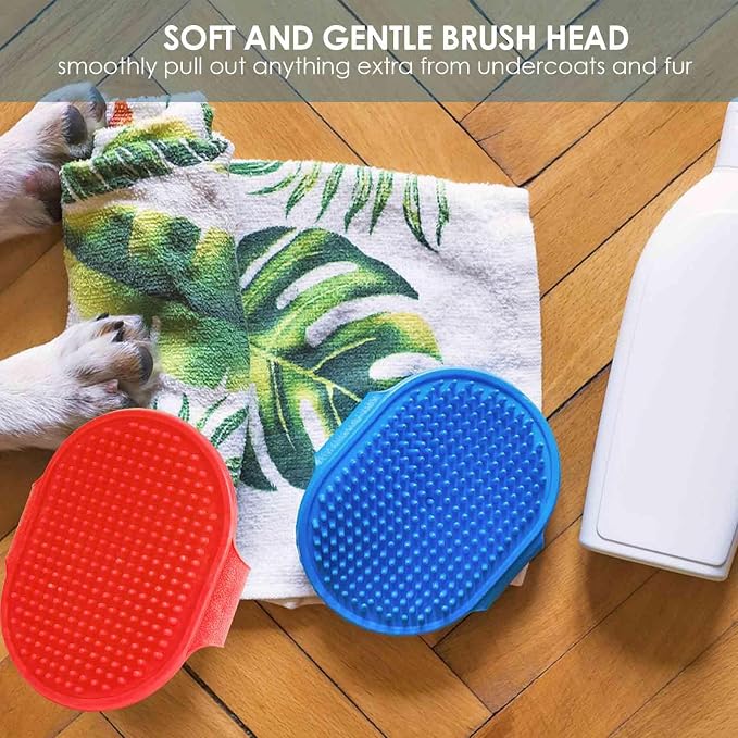 4 Pack Dog Grooming Brush, Premium Soft Silicone Pet Bath Brushes - Image 6