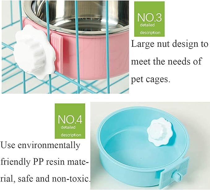 Stainless Steel Removable Pet Food Bowl, Anti-overturn Water Feeder Container - Image 6