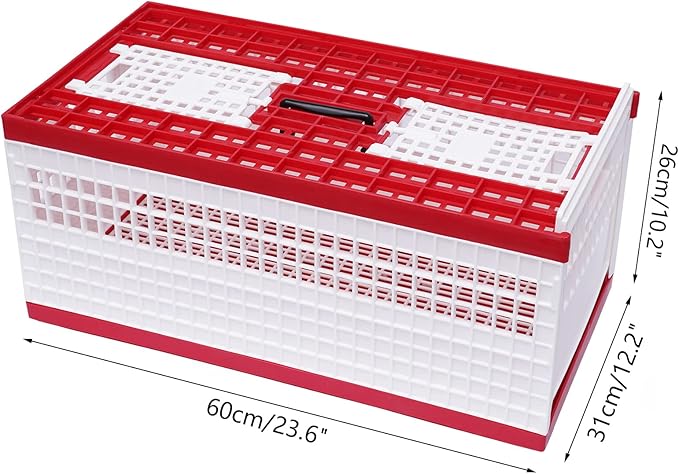 Folding Pigeon Cage with Handle, Portable Plastic Bird Travel Carrier Cage with - Image 2
