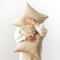 Pack of 2 Faux Leather Pillow Covers, Soft Rustic Farmhouse Neutral Vintage by GEGELICA