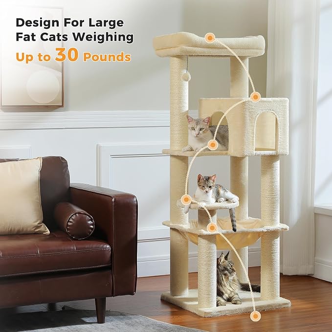 Large Cat Tree with Reinforced Scratching Posts - Image 2
