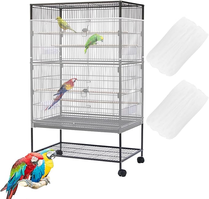 Bird Cage Seed Catcher, Large Birdcage Net Cover, Bird Cage Accessories by SYOOY