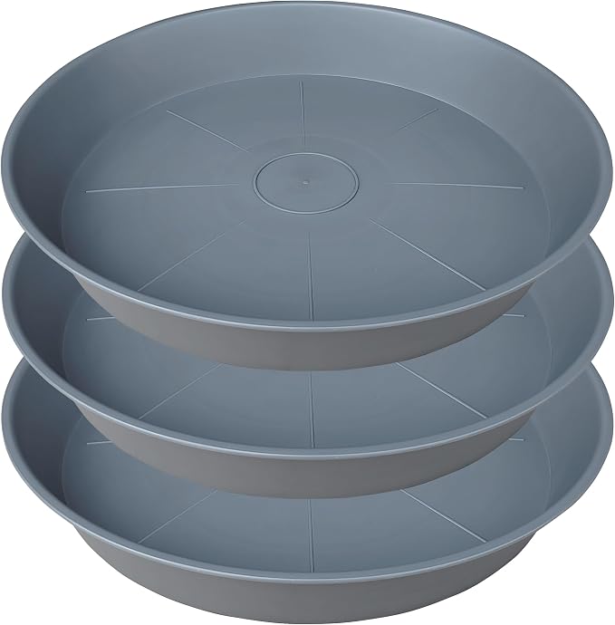 3 Pack of 25 26 inch Plant Saucer, 4.2" Depth, Large Deep Plastic Flower by Bleuhome