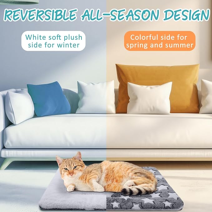VitalCozy 2 Pack Self Warming Cat Mat Self Heating Pad Bed Reversible Machine - Image 4