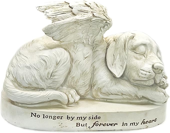 Bellaa Dog Statues 10 Inch Angel Wings Labrador Golden Retriever Puppy Pet by Bellaa