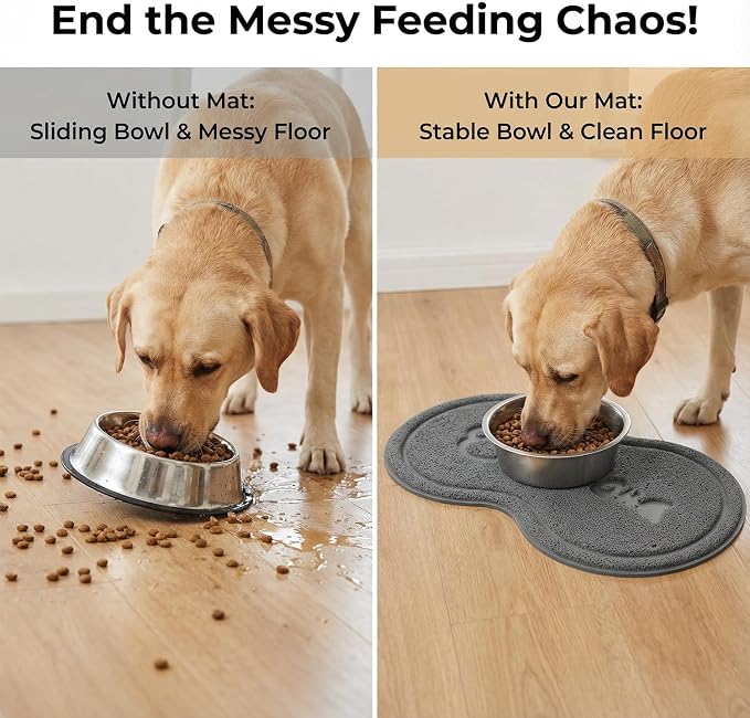 Non-Slip Pet Food Mat, Waterproof Dog Cat Bowl Placemat - Image 2