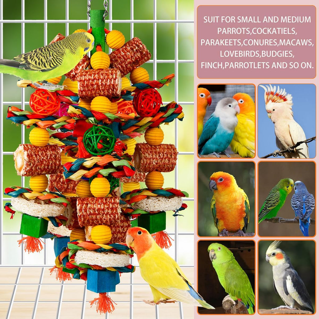 Bird Chew Toys with Corn Cob and Loofah Slices - GlobalHabitat Supply