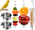 5Pcs Bird Cage Food Bowl Set, Stainless Steel Millet Holder by Unknown