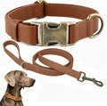 Dog Collar and Leash Set, Leather Silicone Waterproof Odor-Proof Dog Collar and by Ben+%26+Fellows