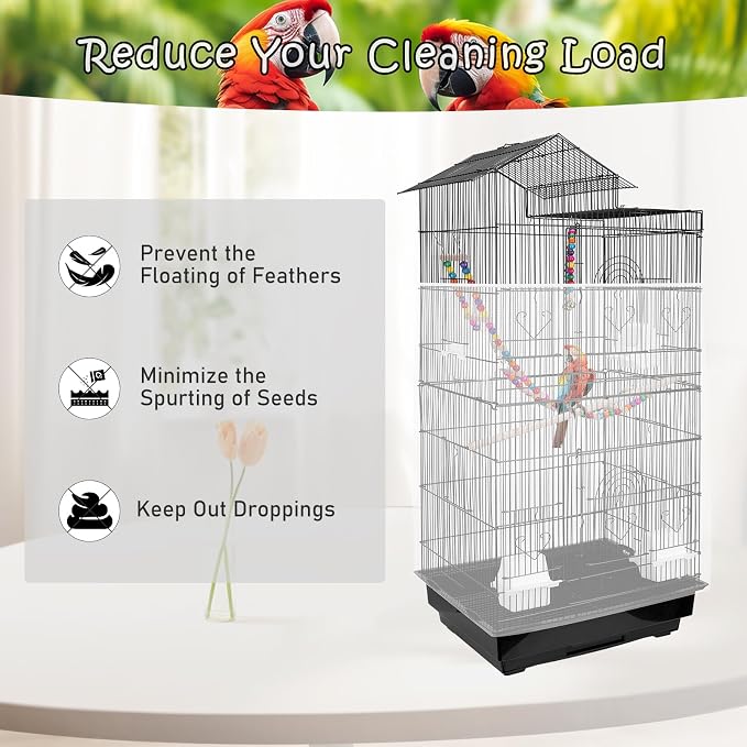 Universal Bird Cage Seed Catcher – Stretchy, Lightweight Mesh Skirt - Image 4