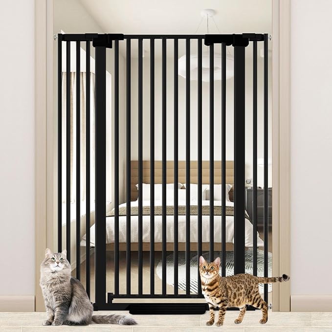 51'' Extra Tall Cat Gate for Doorways Hallways 30-40.9'' Wide, Pressure Mounted by Amibud
