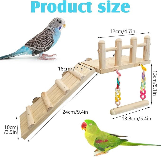 Hamiledyi 17Pcs Parrot Swing Toys Perches Platform - Image 2