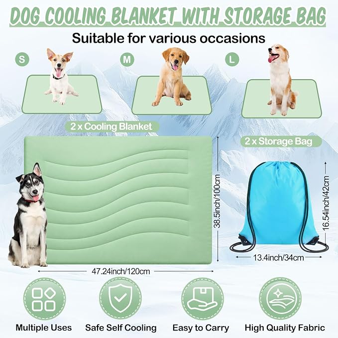 2 Pack Cooling Dog Blankets - Image 2