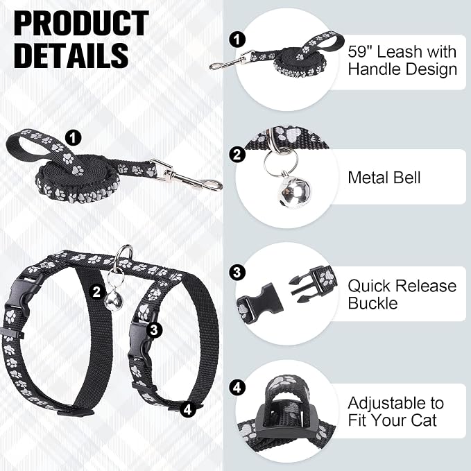 BEAUTYZOO Cat Harness and Leash Set Escape Proof - Image 3