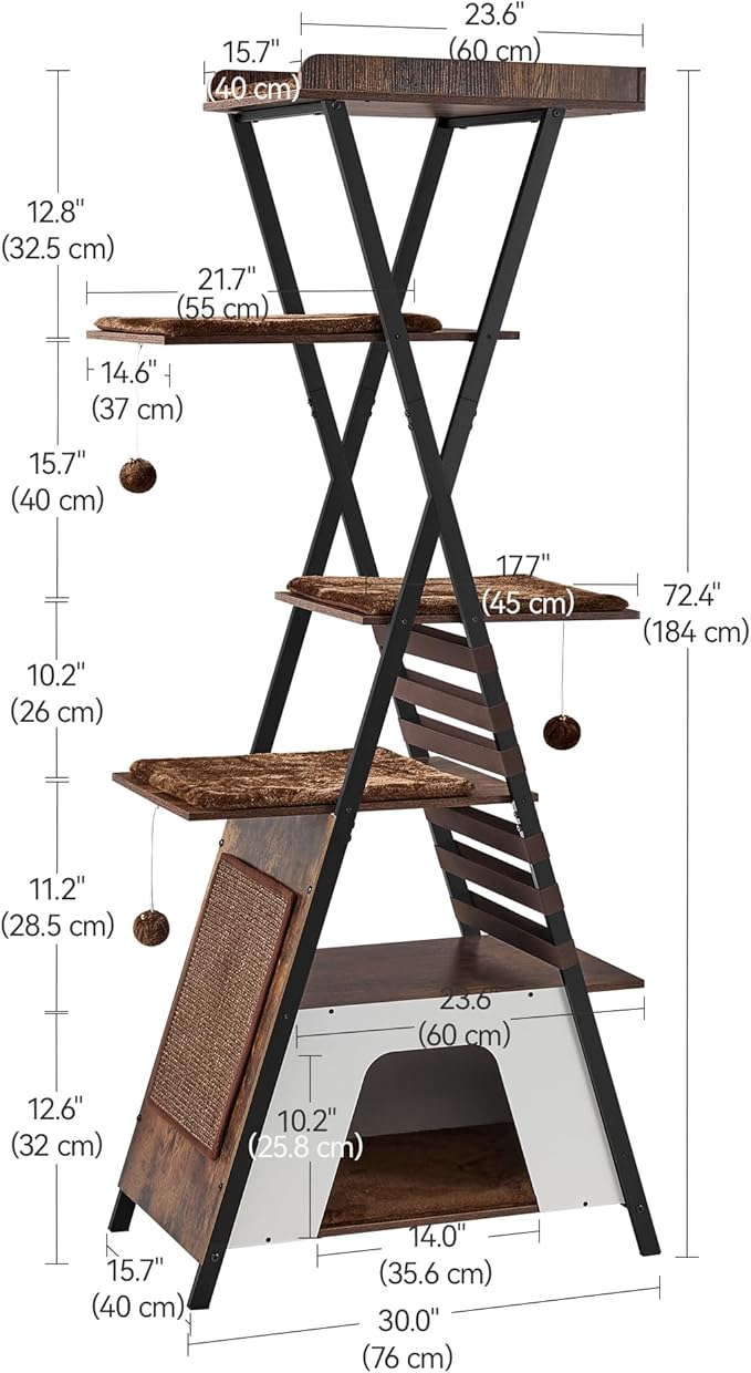 FourFurPets 72.4" Modern Cat Tower - Image 5