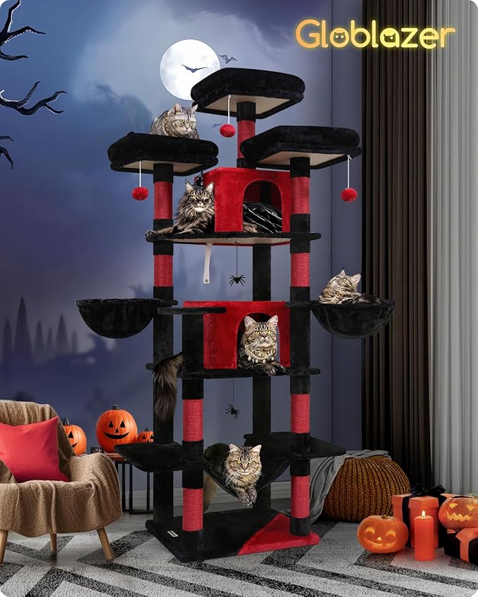 Globlazer Gothic Cat Tree, 80inch Goth Cat Tower - Image 7