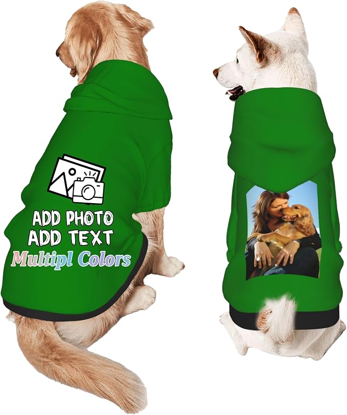 Custom Dog Hoodie Add Your Design Soft & Warm Personalized Photo Text Logo Name by Custom
