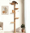 Wild Simulation Cat Tree for Kittens, 5-Level Floor to Ceiling Cat Wall Shelves by PELUOMOZ