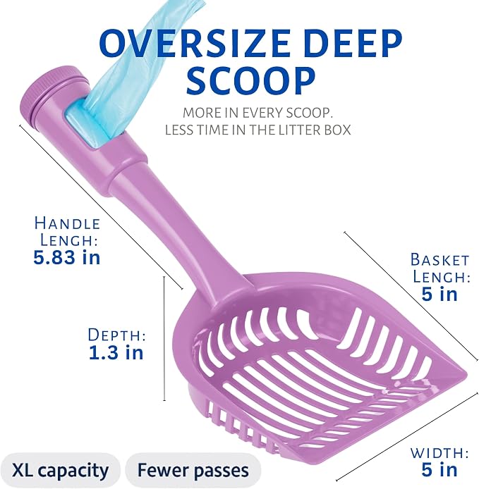 2-in-1 Pooper Scooper with Bag Attachment, Cat Litter Shovel Scoop with Bag - Image 5