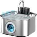Wireless Cat Water Fountain Stainless Steel 3.2L/108oz, Battery Operated Pet by Lawfery