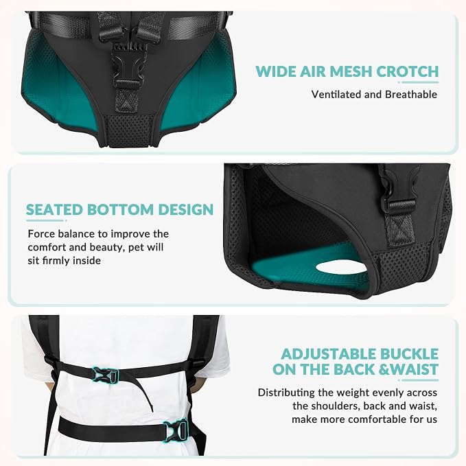 Dog Carrier Backpacks, Adjustable Dog Backpack Carrier, Legs Out Easy-fit Dog - Image 2