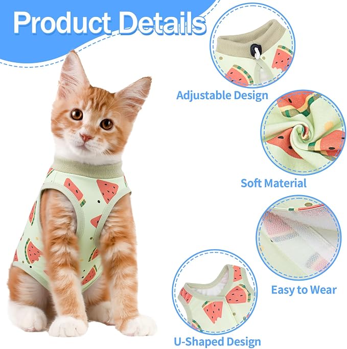 Coppthinktu Cat Recovery Suit Female, Breathable Cat Onesie After Surgery Female - Image 2