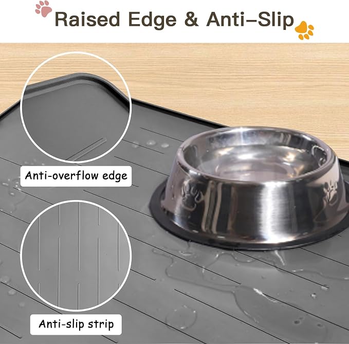 Largest Dog Food Mat, Thinken Waterproof Non-Slip XXXL Pet Feeding Mat - Image 4
