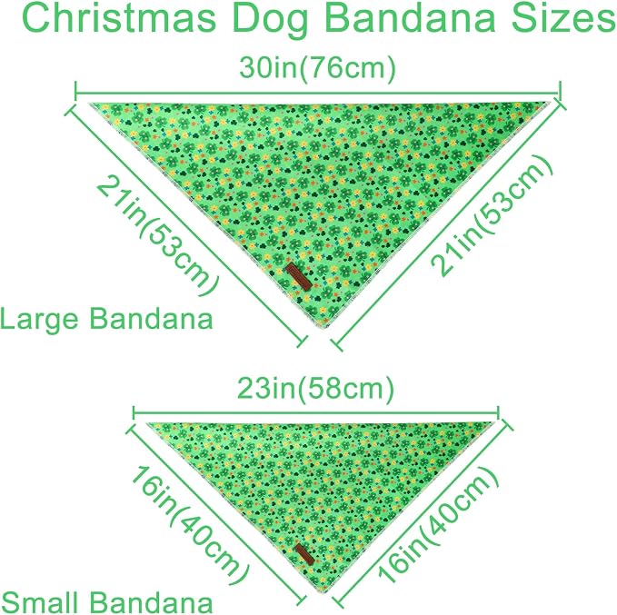 St. Patrick's Day Dog/Cat Kerchief, Shamrock Triangle Bid Scarf - Image 3