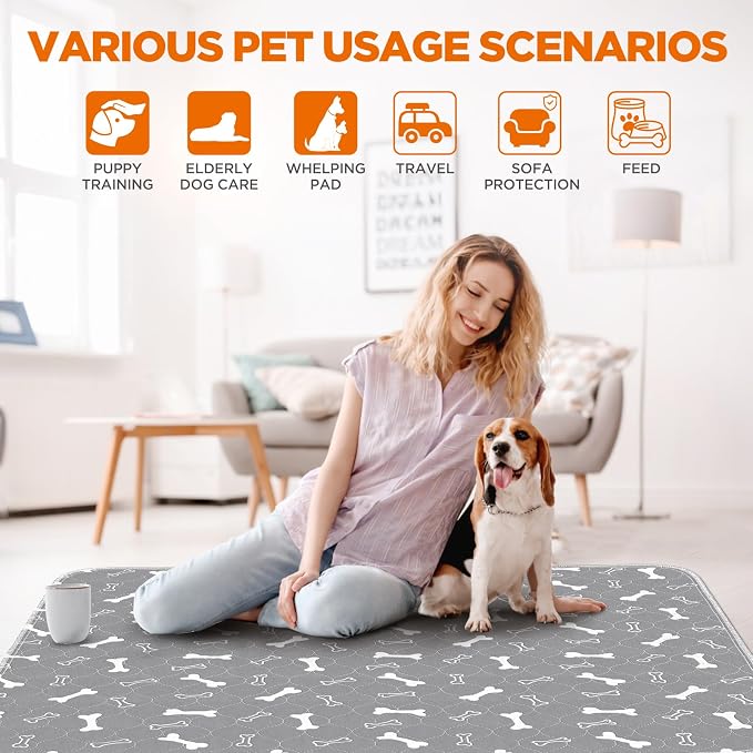 Reusable Puppy Pads, Super Absorbent Leakproof Dog Training Pads, Non-Slip - Image 3