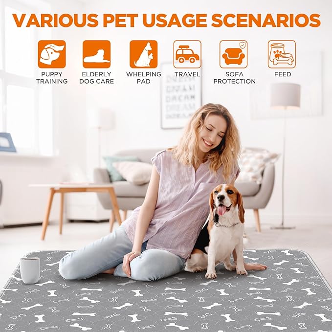 Washable Pee Pads for Dogs, 2 Pack 48"x60" Reusable Puppy Training Pads - Image 3