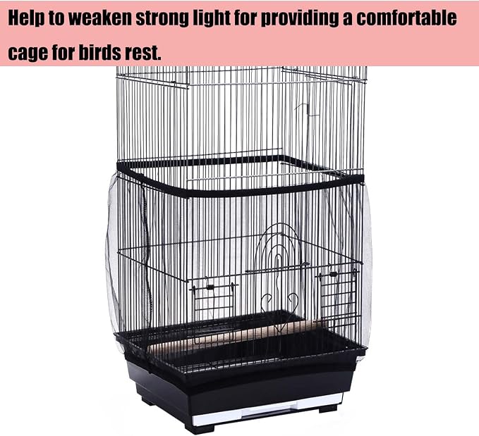 Allazone Bird Cage Seed Catcher, Large Bird Cage Cover, 75-118'' Universal - Image 6