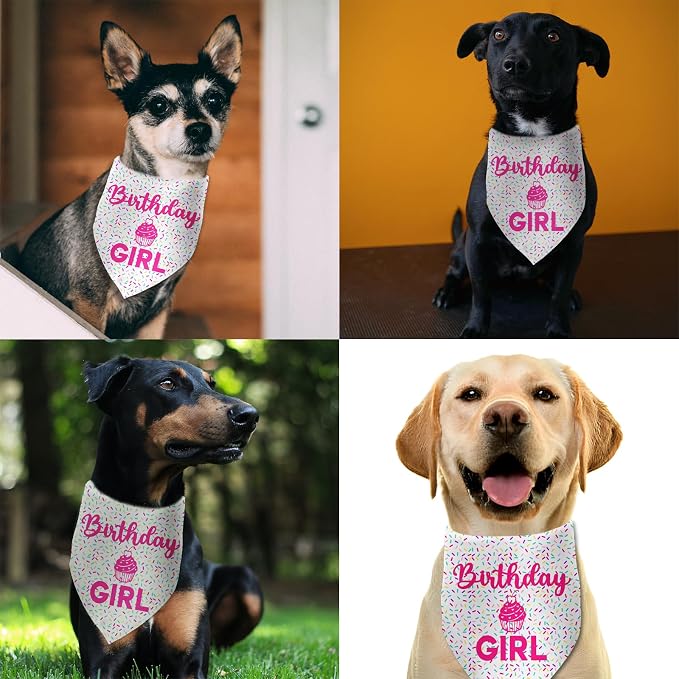 Dog Birthday Bandana Birthday Girl Pet Scarf Bibs Accessories Party Supplies - Image 3