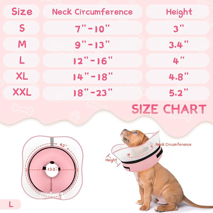 Supet Raised Inflatable Dog Cone Collar to Stop Licking, Soft Dog Cone - Image 6