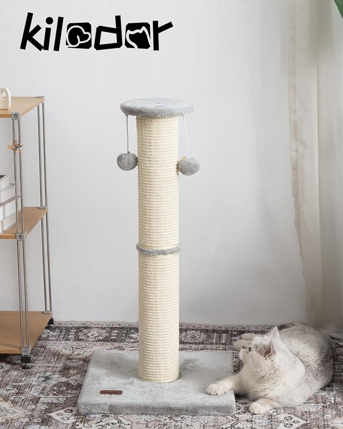 Kilodor Cat Scratching Post 34 Inches Large Sturdy Cat Post - Image 2