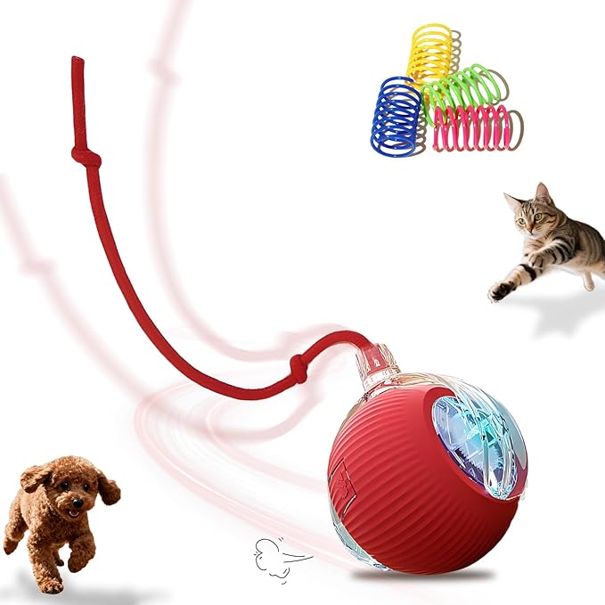 Interactive Cat Toys Ball for Indoor Cats＆Dogs, Automatic Cat Toy 360° by Petayouj