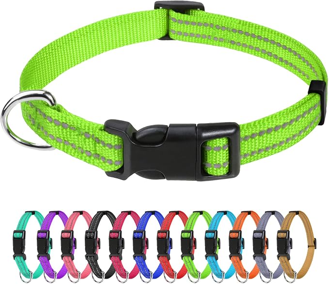 TagME Reflective Nylon Dog Collars, Adjustable Classic Collar by TagME