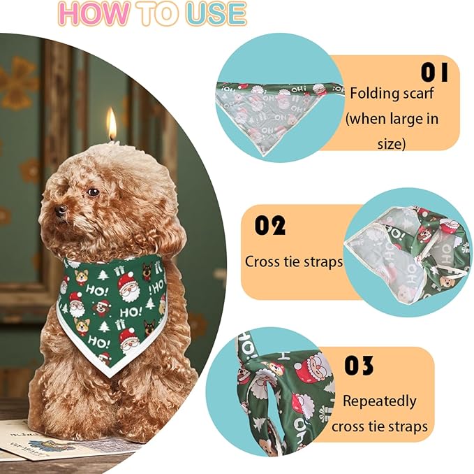 Christmas Dog Bandanas, Reflective Dog Bandana - Image 6