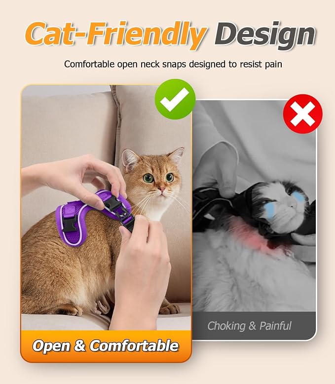 Halypet Cat Harness and Leash Set Escape Proof Adjustable Cat Leash Comfortable - Image 5