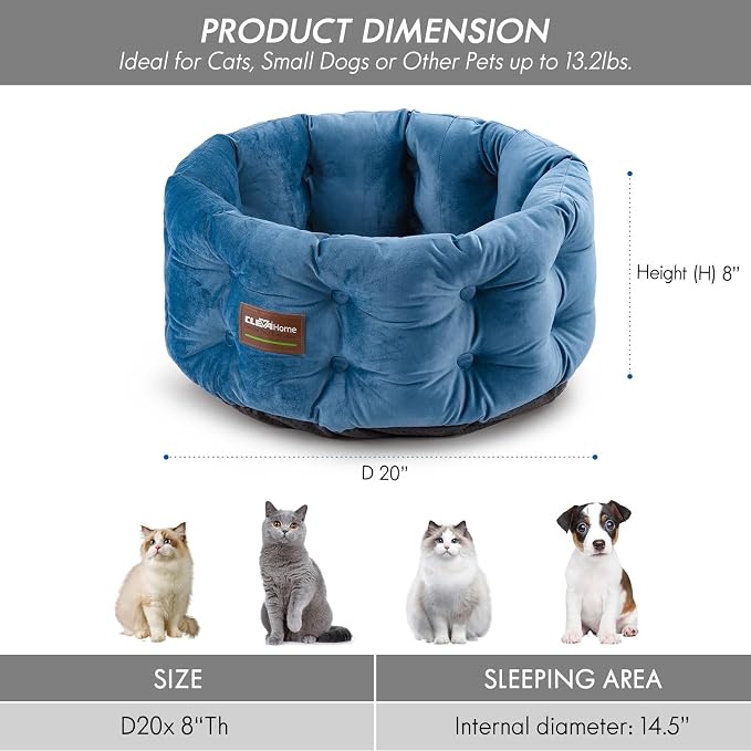 ClevaHome Deep Nest Cat Bed for Small Pets up to 15lbs - Image 4