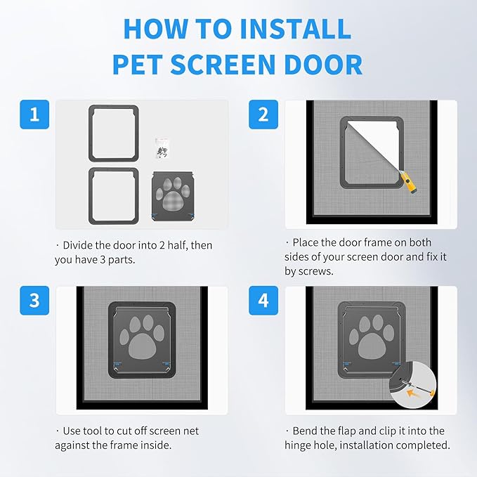 PETLESO Dog Door for Screen Doors, Large Dog Opening for Sliding Doors - Image 6