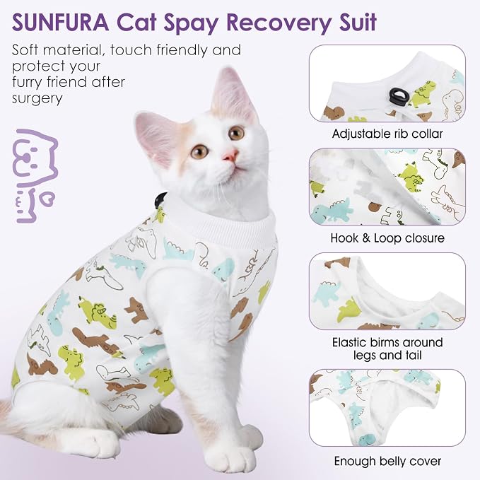 SUNFURA Cat Recovery Suit, Kitten Surgical Full Bodysuit - Image 4
