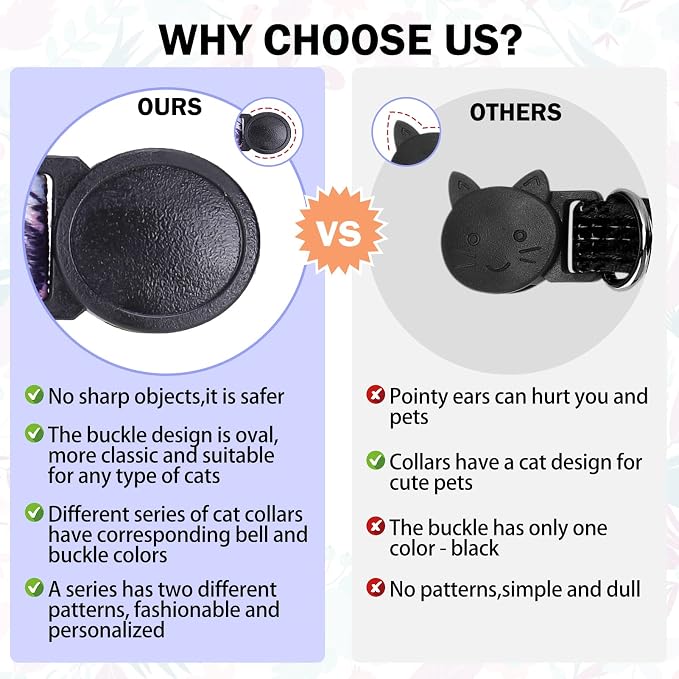 Breakaway Cat Collars for Girl Boy Cats, Spring Summer All Weather Cat Collar - Image 5