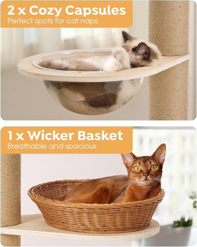 Veehoo Floor to Ceiling Cat Tree Height Adjustable, Sturdy Tall Cat Tree - Image 6
