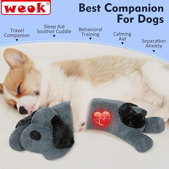 Puppy Heartbeat Toy for Separation Anxiety Relief, Heartbeat Stuffed Animal - Image 2