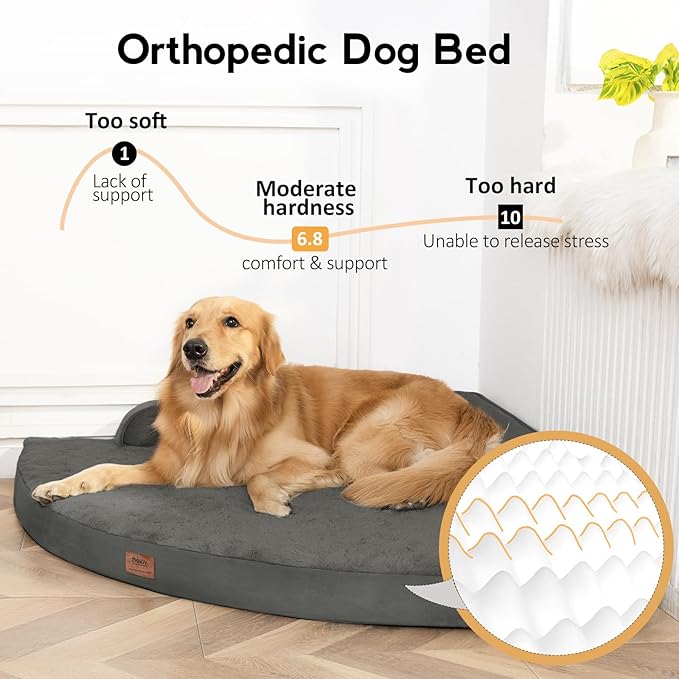 Large Orthopedic Dog Bed with Sides XXL Dog Beds with Removable Washable Cover - Image 2